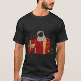Camiseta Pug de dibujos animados de Navidad en caja - perro