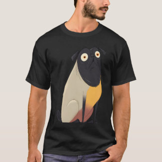 Camiseta Pug de dibujos animados divertido con ojos grandes