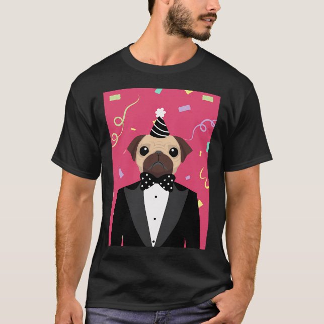 Camiseta Pug de fiesta (Anverso)