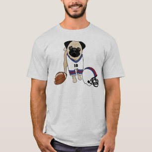 Camiseta Pug de fútbol de personalizable