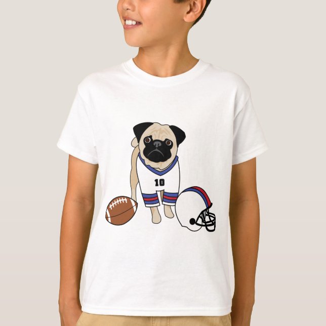 Camiseta Pug de fútbol de personalizable (Anverso)