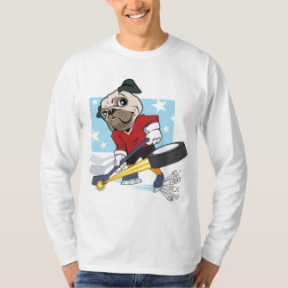 Camiseta Pug de hockey sobre personalizable