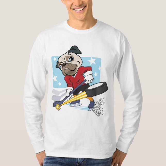 Camiseta Pug de hockey sobre personalizable (Anverso)