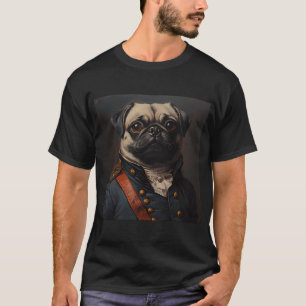 Camiseta Pug de la Guerra Civil - Lindo Pug Comandante Mili