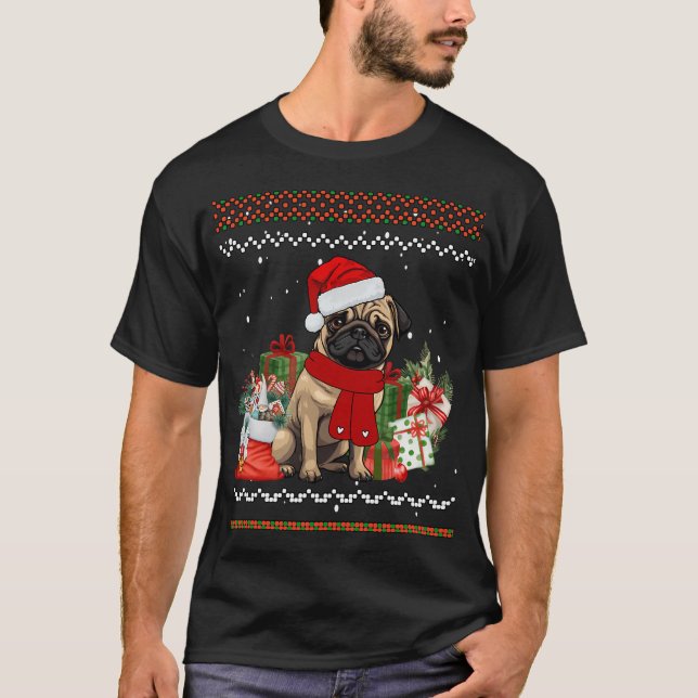 Camiseta Pug de Navidad Santa (Anverso)
