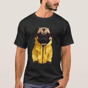Camiseta Pug de perro con impermeable
