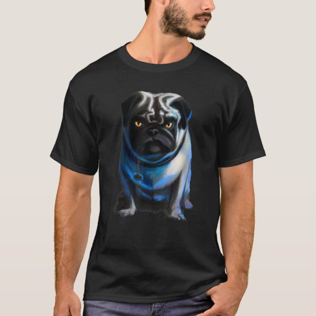 Camiseta Pug de perro malvado Halloween (Anverso)