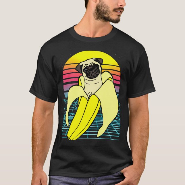 Camiseta pug de plátano estético (Anverso)