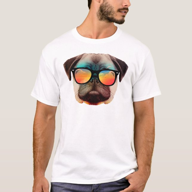 Camiseta Pug de playa (Anverso)