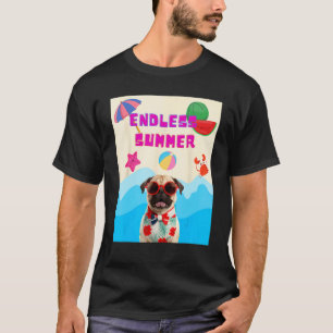 Camiseta Pug de playa
