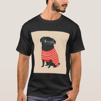 Camiseta Pug de rayas deja atónito al pueblo