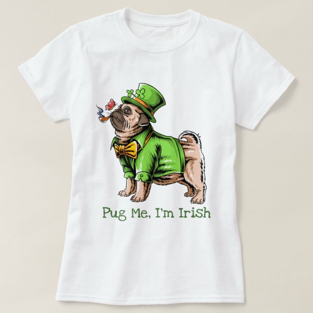 Camiseta Pug del Día de San Patricio (Diseño del anverso)