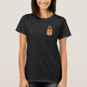 Camiseta Pug divertido en bolsa de pecho de bolsillo de cam