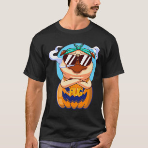 Camiseta Pug Divertido En Calabaza Halloween 442