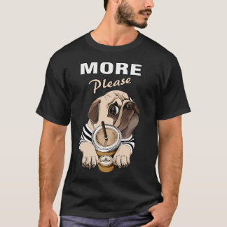Camiseta Pug Divertido Entusiasta del Café