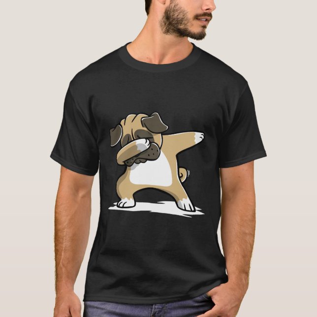 Camiseta Pug divertido haciendo dab 358 (Anverso)