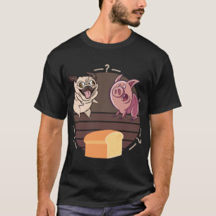Camiseta Pug Divertido, Perro Cerdo Hogaza de Pan, Pug Ador