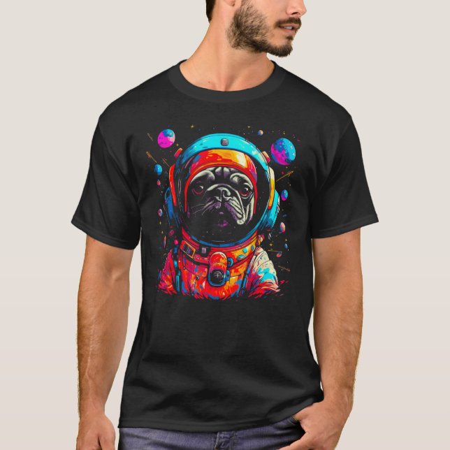 Camiseta Pug Dog  Astronaut (Anverso)