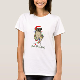 Camiseta Pug Dog Bah Humpug Navidades graciosos