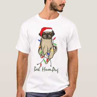 Camiseta Pug Dog Bah Humpug Navidades graciosos