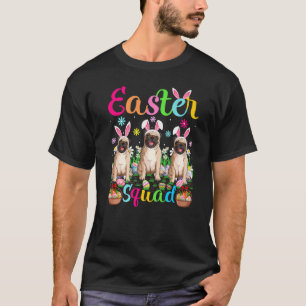 Camiseta Pug Dog Bunny Ear Easter Squad Pug Happy Easter