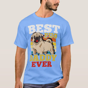 Camiseta Pug Dog Dad Daddy Fathers Day Retro