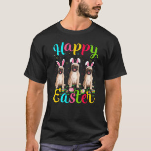 Camiseta Pug Dog Divertido Huevo de Pascua Bunny Pug Feliz