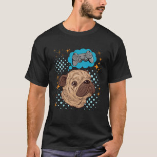 Camiseta Pug Dog Gamer