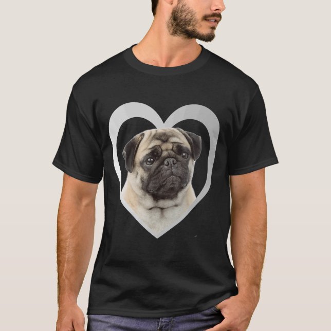 Camiseta Pug Dog Heart Mops Pug 1 (Anverso)