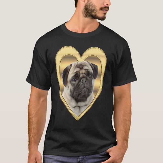Camiseta Pug Dog Heart Mops Pug 2 (Anverso)