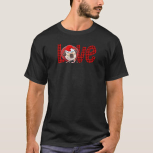 Camiseta Pug Dog Love Navidades Red Plaid Buffalo Raglan Ba