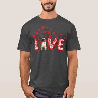 Camiseta Pug Dog Lover Corazones divertidos Ama Pug El Da D