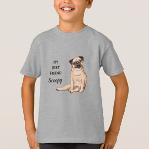 Camiseta Pug Dog Mi mejor amigo Nombre personalizado T-Shir