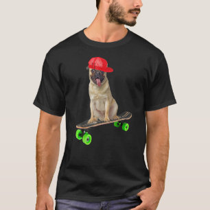 Camiseta Pug Dog Skateboarding Skateboarder Niños Gi