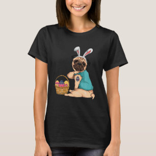 Camiseta Pug Easter Bunny Costume Huevos Pascua Perro