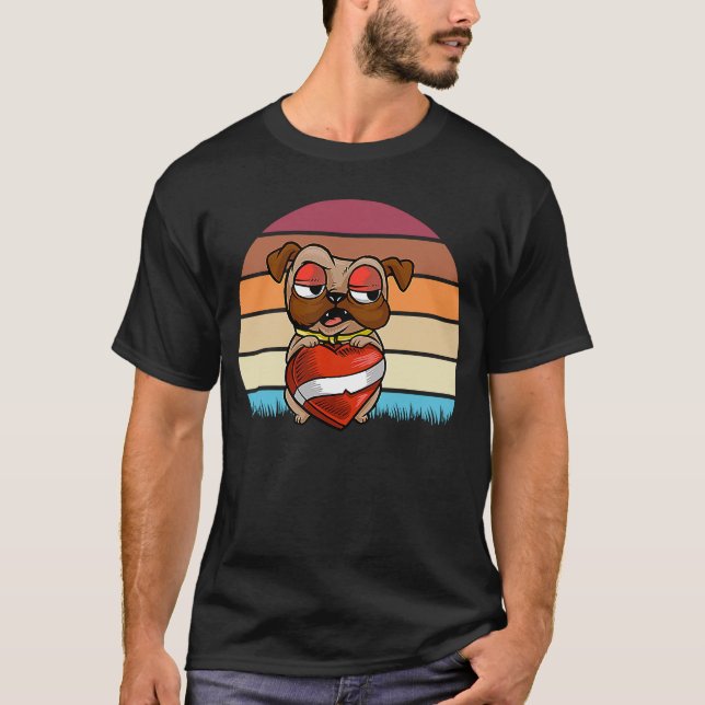 Camiseta Pug El día de San Valentín Para Perros Hombres Muj (Anverso)
