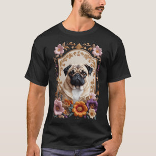Camiseta Pug Embroiderado Real - Perro Lujoso