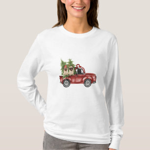 Camiseta Pug En El Auto Ornamento De Navidad Divertido Árbo