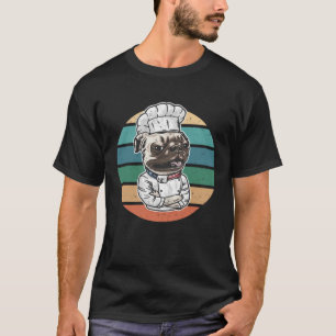 Camiseta Pug en la cocina de un cocinero vestidor estilo re