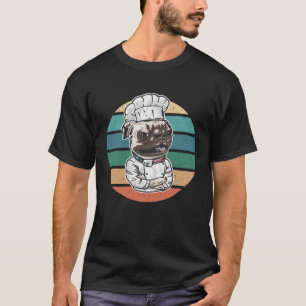 Camiseta Pug en la cocina de un cocinero vestidor estilo re