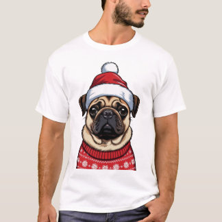 Camiseta Pug en Navidad