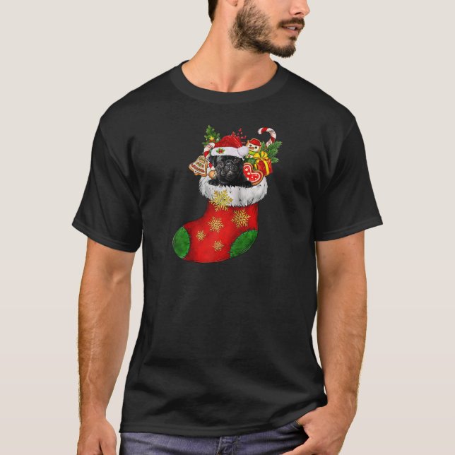 Camiseta Pug En Navidades De Luche Santa Hat Xmas Perro Per (Anverso)