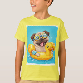 Camiseta Pug en una piscina, por Natasha Us