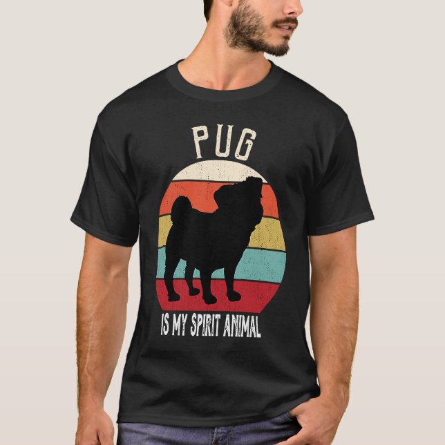 Camiseta Pug es mi espíritu Animal Dog Hombres Mujeres Niño (Anverso)