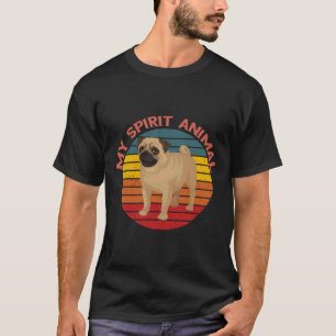 Camiseta Pug es mi espíritu animal estilo retro esencial T-