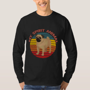 Camiseta Pug es mi espíritu animal estilo retro esencial T-