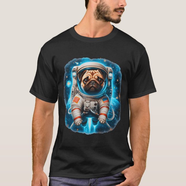 Camiseta Pug Espacial (Anverso)