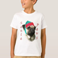 Pug (fawn) Santa Paws