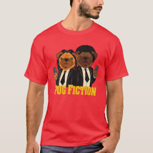 Camiseta Pug Ficción Graciosa Pug Amantes Gangster Pug La V