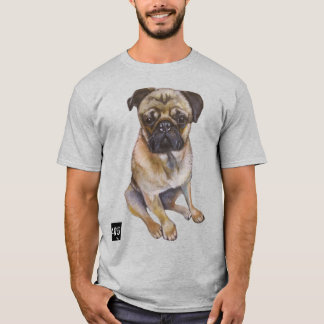 Camiseta Pug Gaze T-Shirt – Chalk Art Style